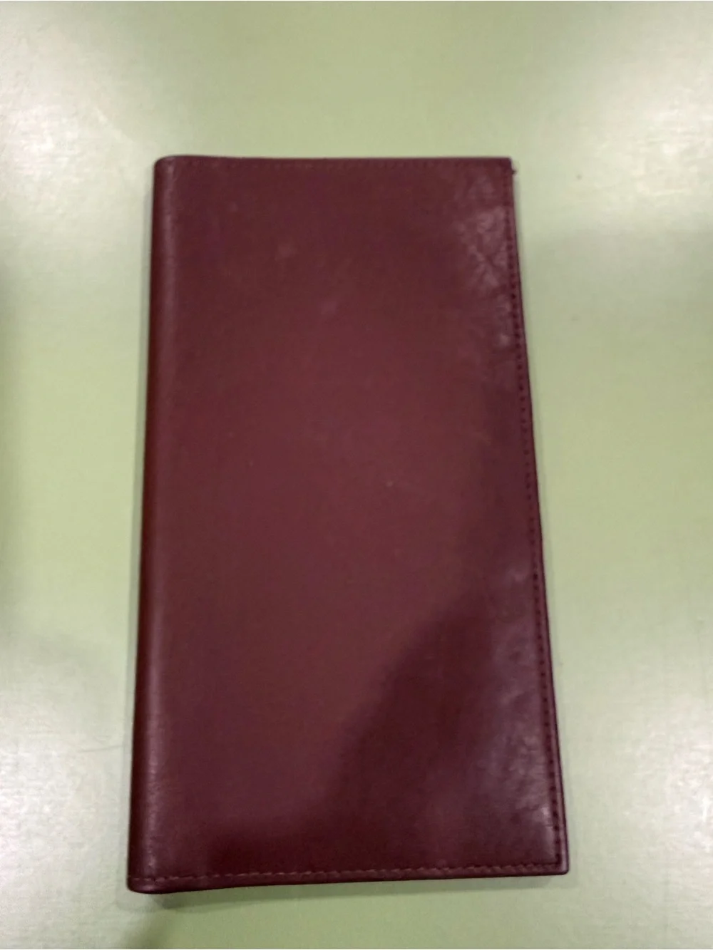 Leather Long Wallet Organizer in Burgundy